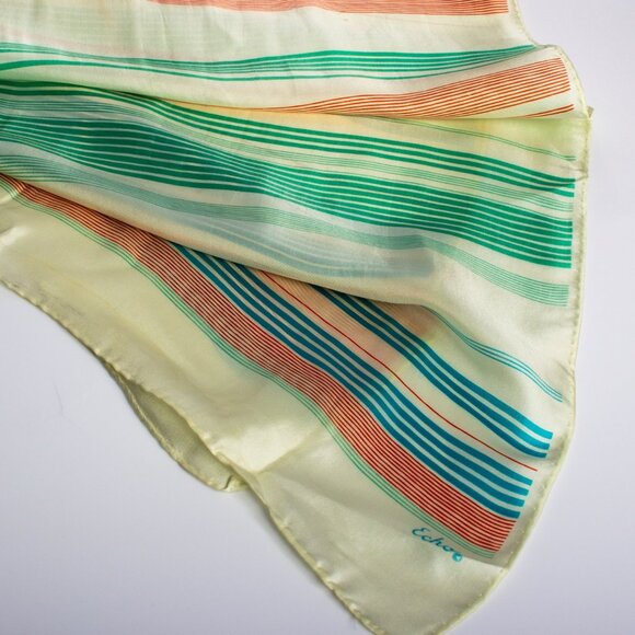 Echo Silk Scarf | Vintage Long Scarf | Retro Style Silk Long Scarf - Picture 3 of 7